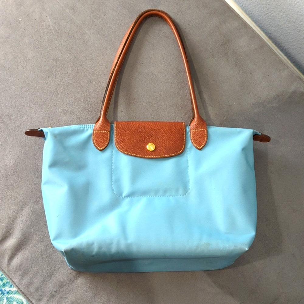 Longchamp Le Pliage small tote Arctic blue FREE SHIP